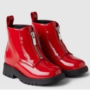 Baby GAP Shiny Red Kids Boots with zipper